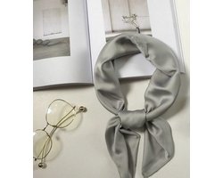 Stijlvolle Sjaal Grijs DH collection - Hoofdband - Sjaaltje - Bandana - Haarband | Prachtige glans | Chique om nek of aan tas!