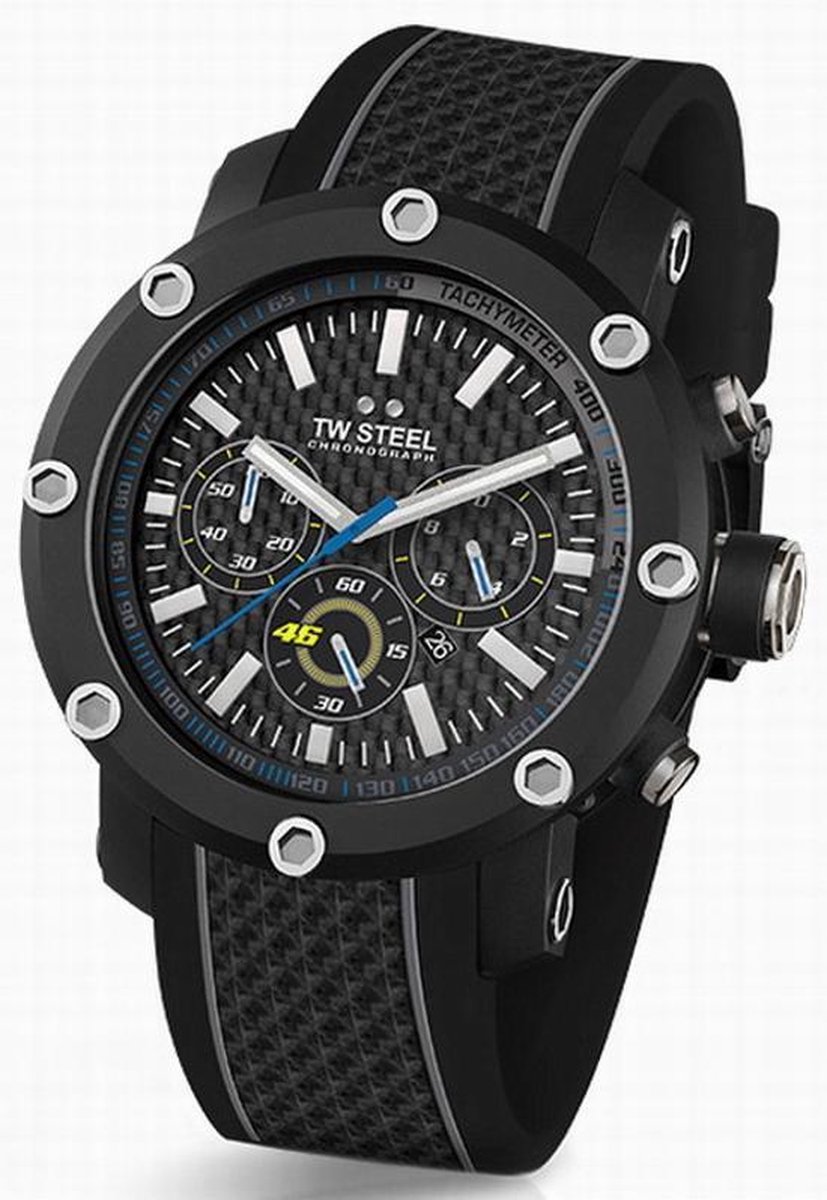 TW Steel VR46 Yamaha Racing TW937- Horloge - 48 mm - Staal - Zwartkleurig