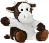 Warmteknuffel lavendel-tarwe Koe wit/bruin