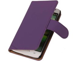 Sony Xperia Z1 Book Case Effen Paars Hoesje