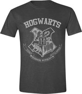 Harry Potter - Hogwarts Distressed Logo T-Shirt - Grijs - XXL