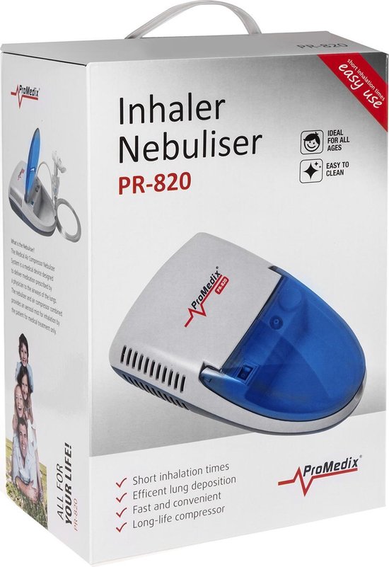 Inhalateur PR-820 à compresseur alternatif Inhalation avec jeu de masques  Promedix | bol.com