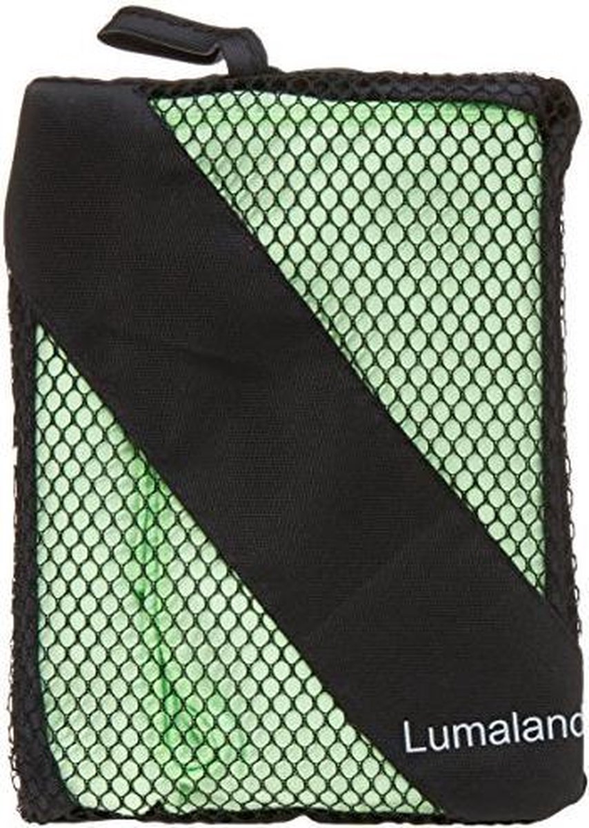 Lumaland - Reishanddoek - extra licht - microvezel - rond verpakt - 40x80cm - Groen
