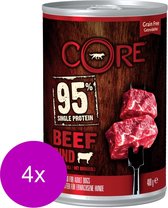 Wellness Core Grain Free 95 - Rund&Broccoli - Hondenvoer - 4 x 400 g