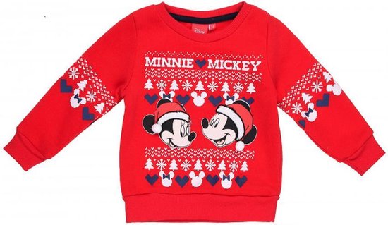 Algebraïsch analyse Menda City Disney Mickey en Minnie Mouse kerst trui rood maat 104 | bol.com