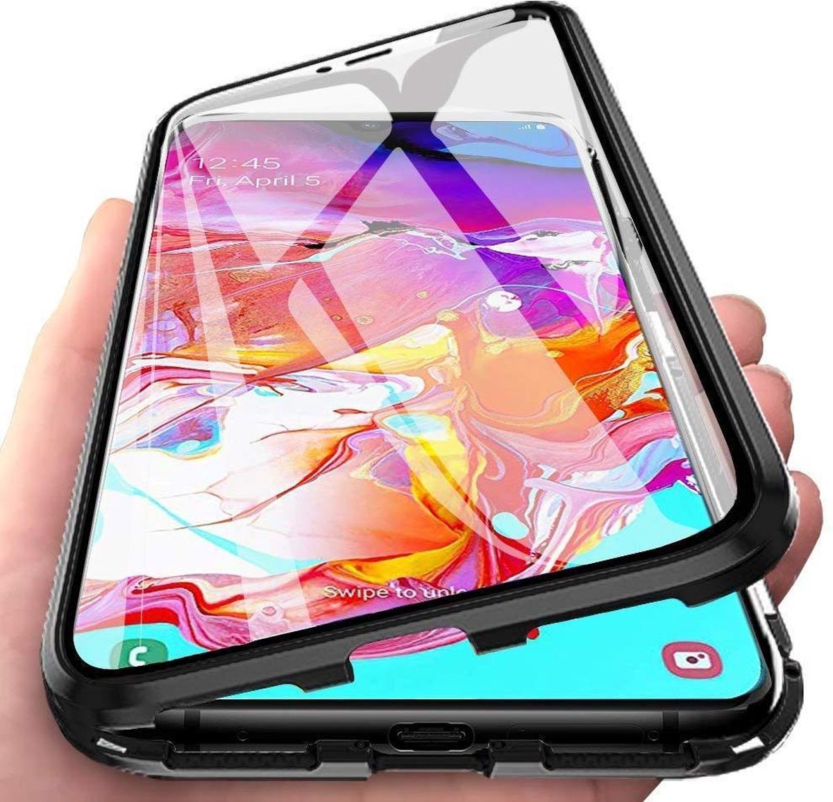 Magnetische case met voor - en achterkant van glas voor de iPhone 11 Pro 6.5" - zwart |