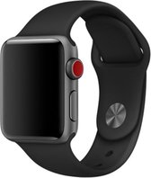 bandje geschikt voor Apple Watch 40MM / 38MM Bandje Siliconen met Drukknoop Sluiting Zwart