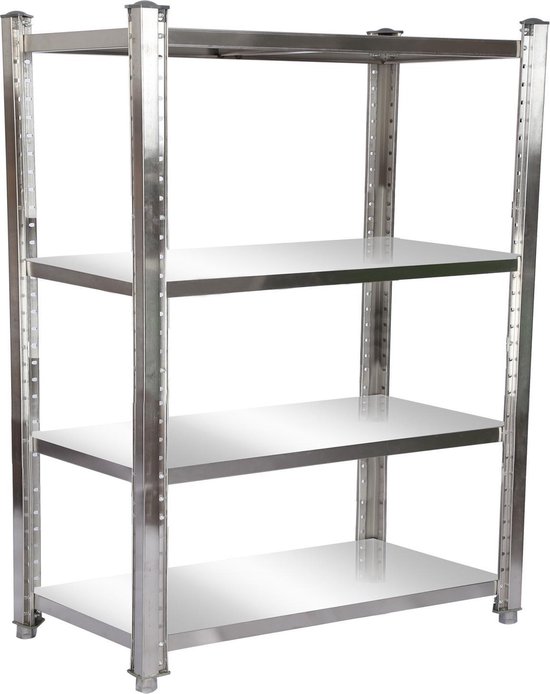 Bol Com Stainless Steel Shelf 150x50x155cm 4 Shelves Shelf Gastro Kitchen Shelf
