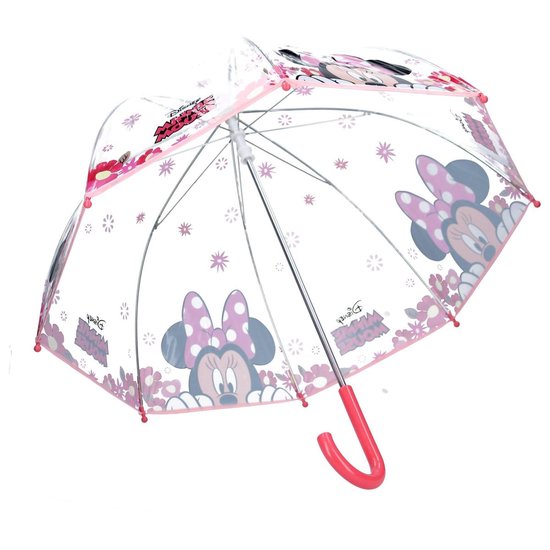 Disney Minnie Mouse bulle transparente parapluie Brolly rabat NEUF 