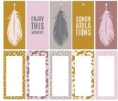 cadeaulabels Veer 9 x 4 cm 10 stuks