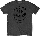 Bring Me The Horizon Heren Tshirt -S- Alone And Depressed Grijs