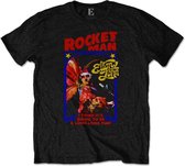 Elton John Heren Tshirt -XL- Rocketman Feather Suit Zwart