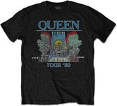 Queen Heren Tshirt -L- Tour '80 Zwart