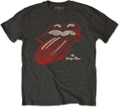 The Rolling Stones Heren Tshirt -S- Vintage Tongue Logo Grijs
