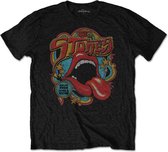 The Rolling Stones Heren Tshirt -M- Retro 70s Vibe Zwart