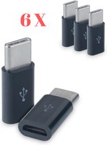 KELERINO. Set van 6 verloop adapter Micro USB-adapter naar USB 3.1 Type-C