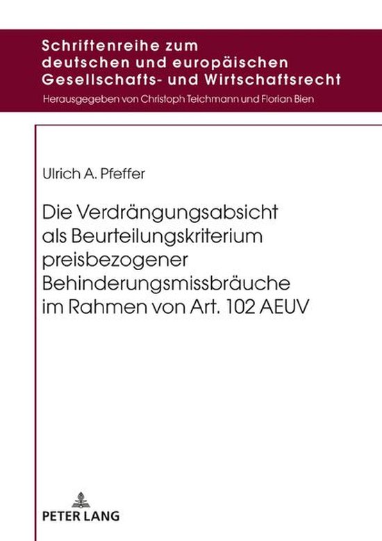 Schriftenreihe zum deutschen und europaeischen Gesellschafts ... - cover