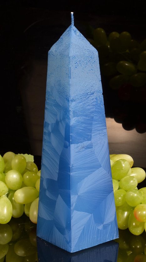Obelisk kars XXXL blauw POLYMICO, hoogte 34 cm - Gemaakt door Candles by Milanne
