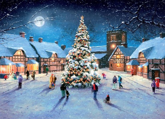 King Puzzel 1000 Stukjes (68 x 49 cm) - Christmas Village - Legpuzzel Kerst  / Winter | bol.com