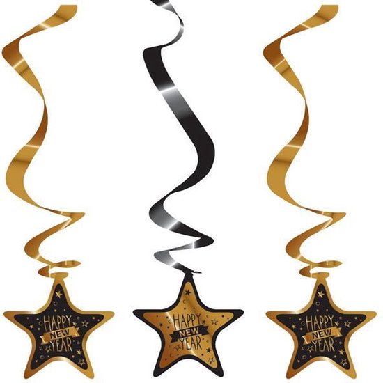 Servetten Happy New Year Zwart (20 stuks