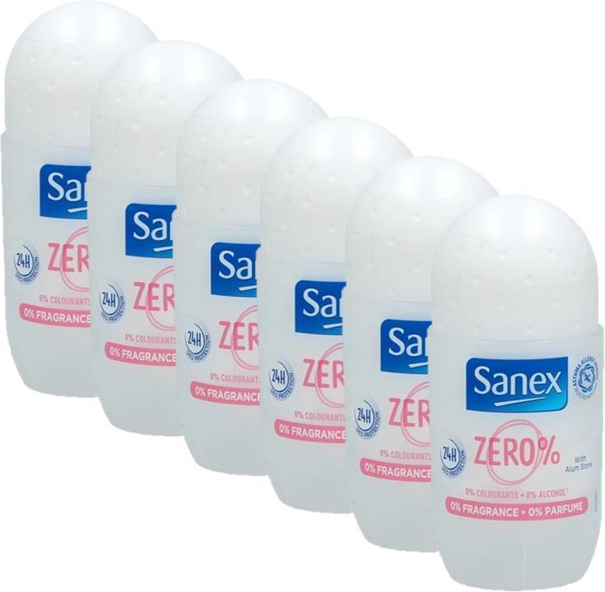 6x Sanex Deoroller Zero Invisible 50 ml