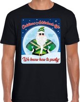 Fout Kerst t-shirt / shirt - Achterhoek style we know how to party - zwart voor heren - kerstkleding / kerst outfit S (48)