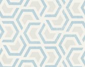 GRAFISCH MODERN BEHANG - Beige Blauw Grijs - AS Creation Spot 4