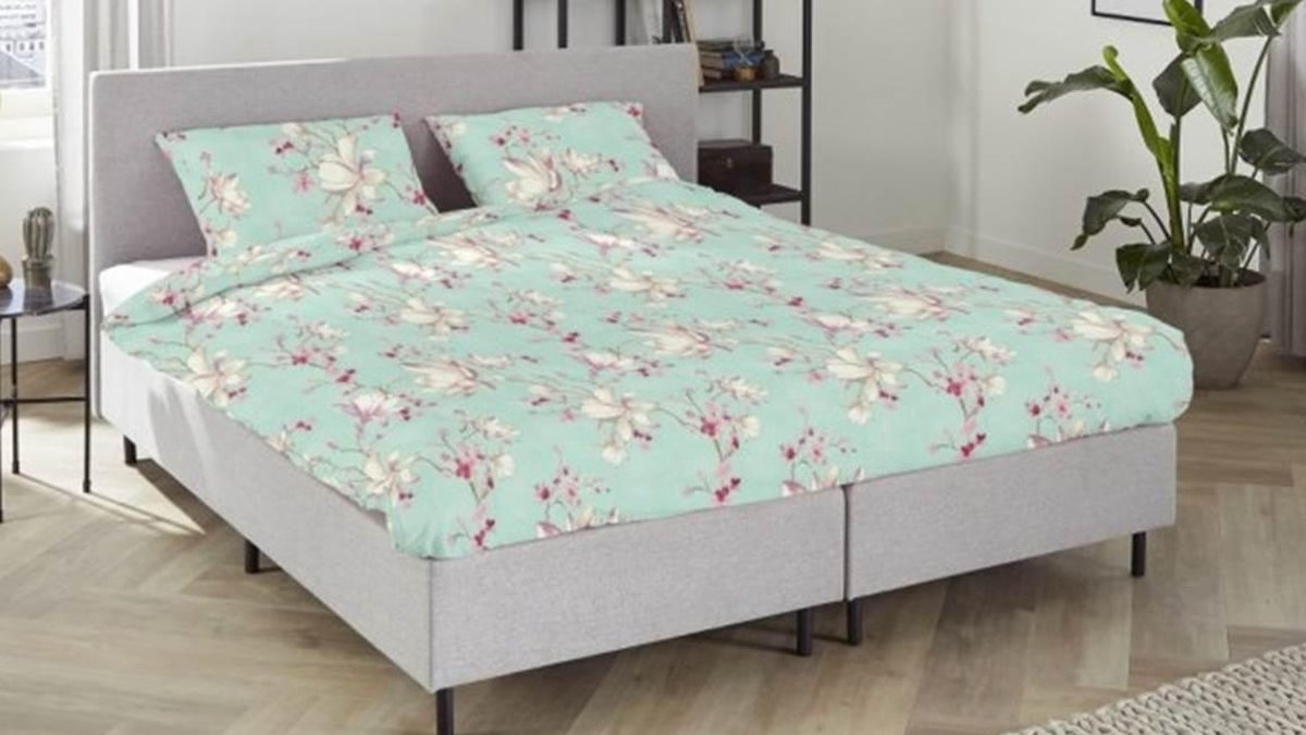 iSeng Magnolia - Dekbedovertrek - Lits-jumeaux - 240x200/220 cm + 2 kussenslopen 60x70 cm - Mint