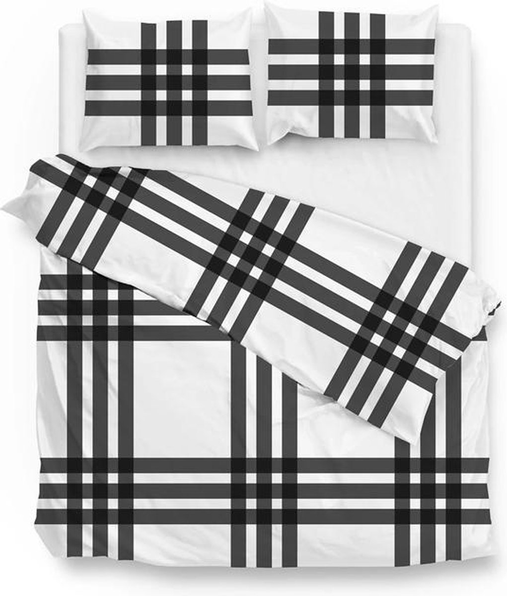 Zo! Home Square Dekbedovertrek - Flanel - Litsjumeaux - 240x200/220 cm - Grey