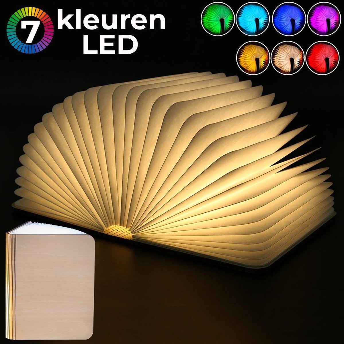 Vivid Boeklamp Boek Lamp met 8 LEDkleuren Opvouwbaar