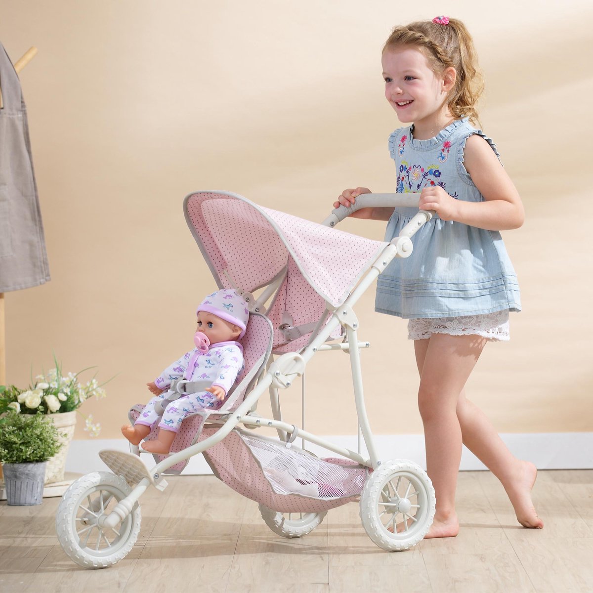Teamson Kids Dubbel Poppenwagen Voor Babypoppen - Accessoires Voor Poppen  -... | bol.com