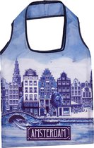 Matix - Delftsblauw opvouw tasje - Thema Amsterdam