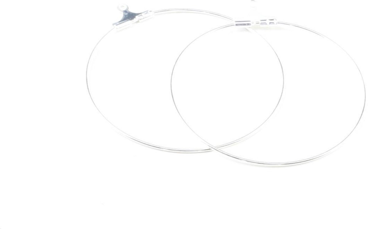Ear ring, 40mm, Platinum, 4pcs