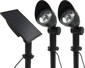 2x Spot LED / Set Lampes de Set pour l'extérieur, avec panneau solaire séparé