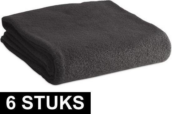6x Fleece dekens/plaids/kleedjes zwart 120 x 150 cm - Bank/woonkamer  dekentjes | bol.com