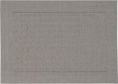 1x Placemat grijs geweven/gevlochten met rand 45 x 30 cm - Grijze placemats/onderleggers tafeldecoratie - Tafel dekken