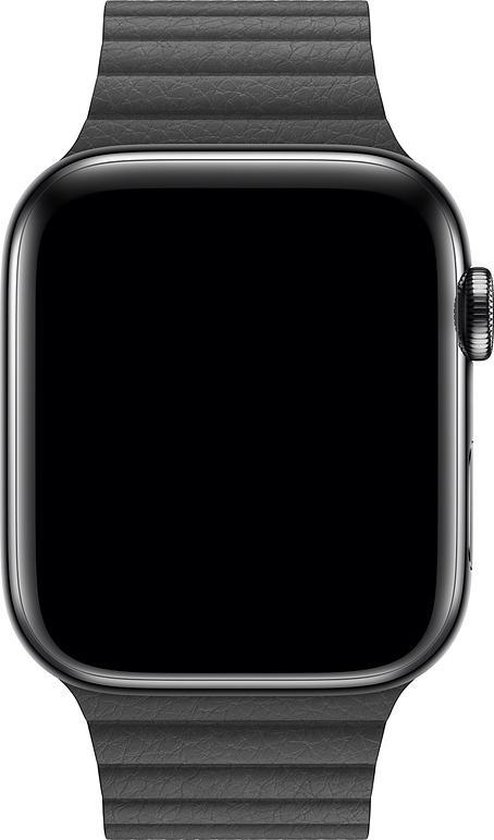 Apple Watch 44mm Black Leather Loop Medium