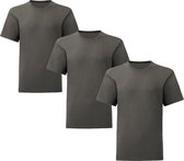 Senvi Kids 3 Pack T-Shirt Ronde Hals Maat: 116 - Kleur: Antraciet