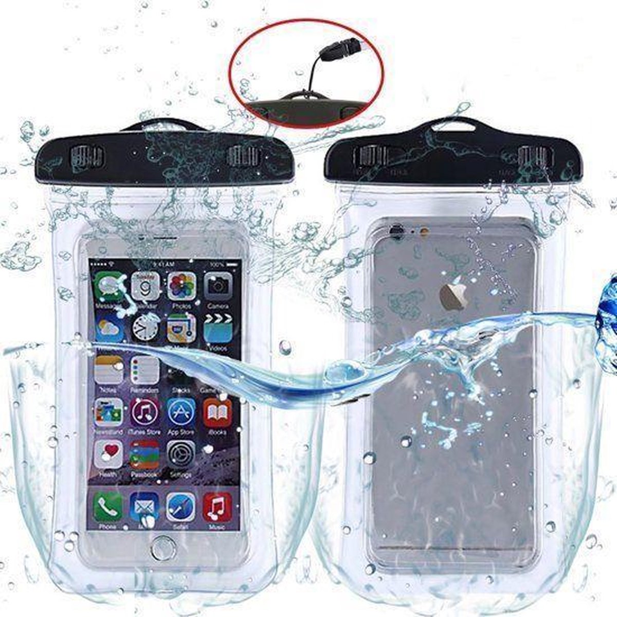 Ntech hoesje Waterdichte hoesje Pouch Geschikt voor iPhone 11 - Transparant