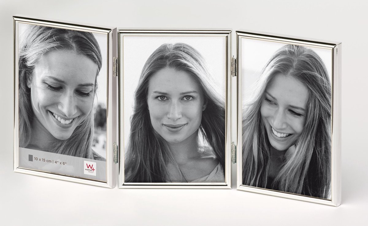 Walther Design Chloe - Fotolijst - Fotoformaat 3x 10x15 cm - Zilver