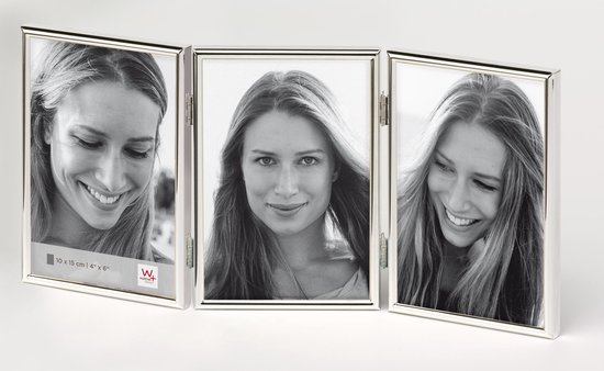Walther Design Chloe - Fotolijst - Fotoformaat 3x 10x15 cm  - Zilver