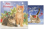 Kaarten - Kerst - Franciens katten - Kittens bij kersttak / Kitten in sneeuw - 2 motieven - 10st.