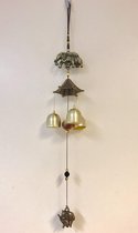 Carillons éoliens de pagode d'éléphant Feng shui - carillons éoliens - avec 3 clochettes en cuivre –8x8x43cm Belle et belle sonnerie en cuivre. Carillons éoliens faits à la main.