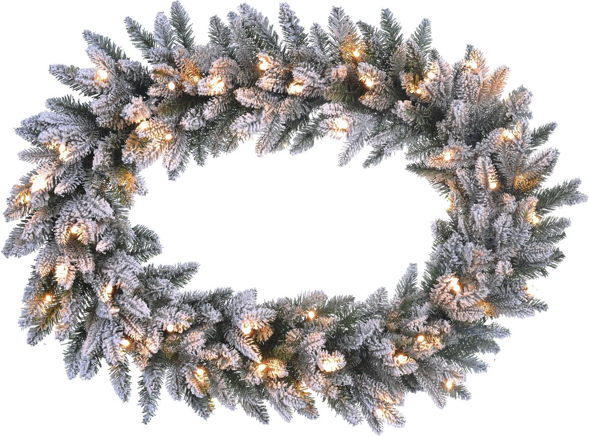 Black Box - krans led ovaal memphis spruce frosted d90 groen 48l tips 298 ww outd