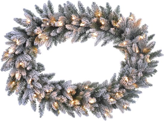 Kunstkerstkrans Cashmere LED - 63 cm | Tuincentrum De Boet
