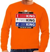 Oranje Kingsday If you like - Sweater voor heren - Koningsdag kleding L