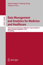 Lecture Notes in Computer Science 10494 - Data Management and Analytics for Medicine and Healthcare