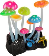 Flamingo Aquarium decoratie Fluo Paddenstoelen - Neon - 11.5 x 7 x 11.5 cm