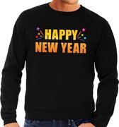 Happy new year trui/ sweater zwart voor heren M (50)