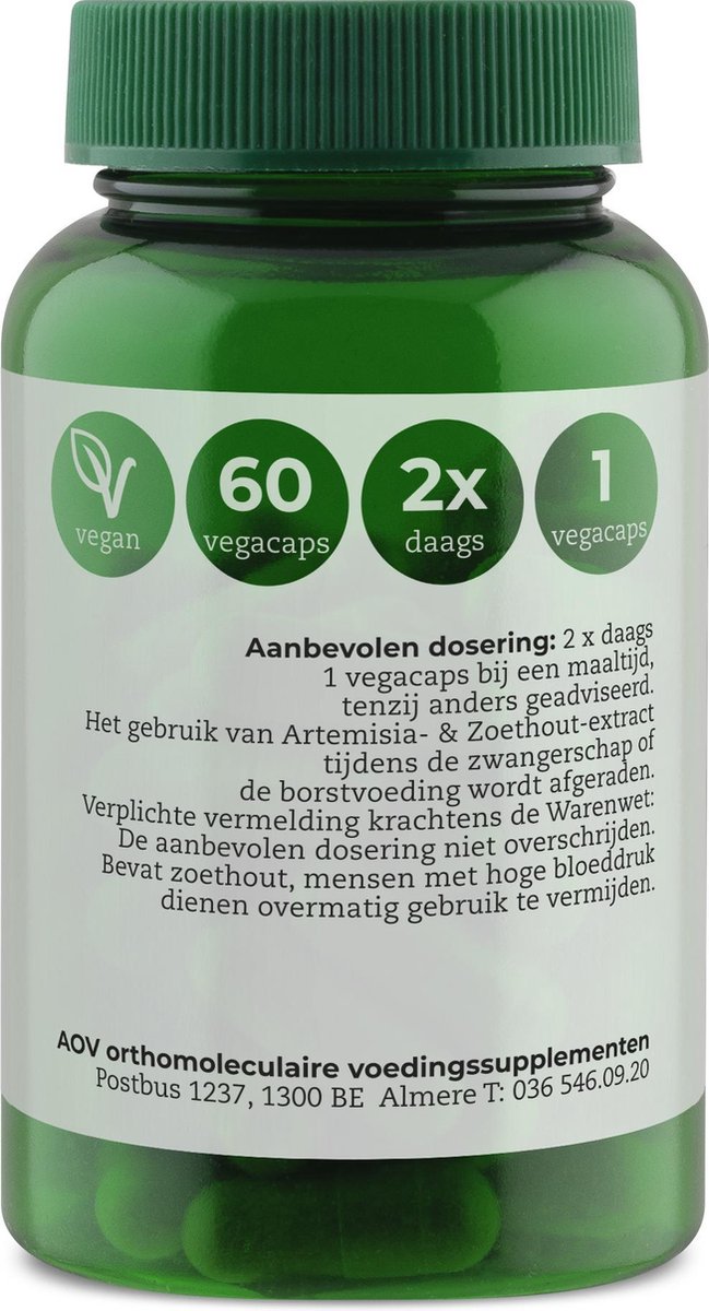 AOV 812 Artemisia & Zoethout Extract - 60 vegacaps - Voedingssupplementen | bol.com